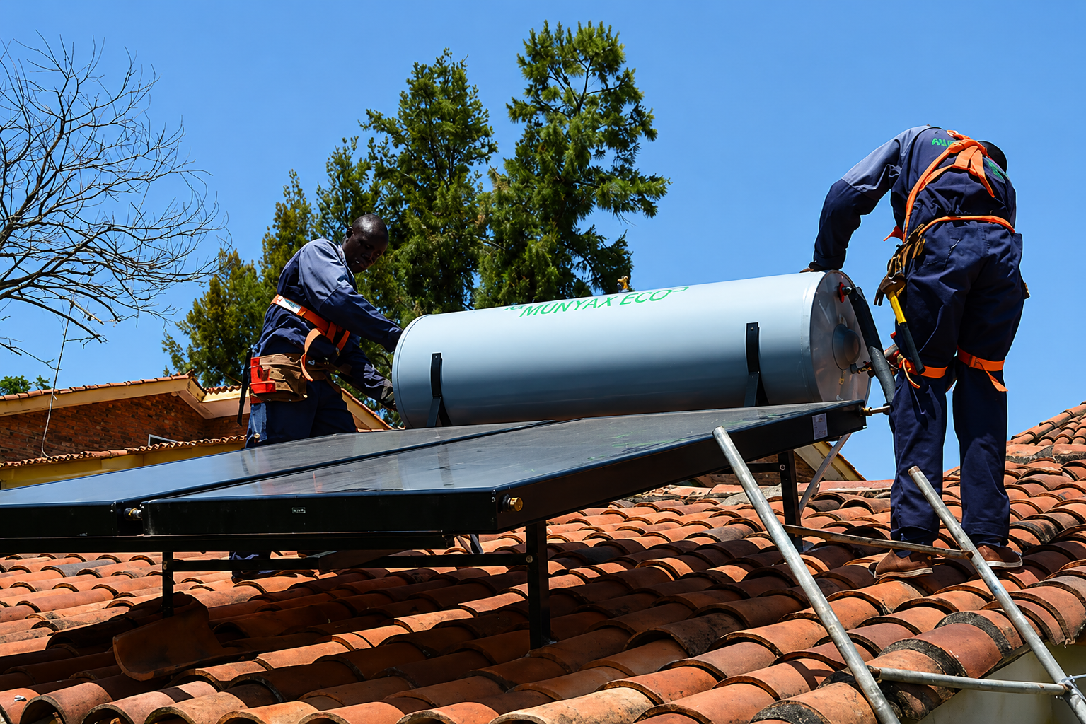 Solar water heater installation